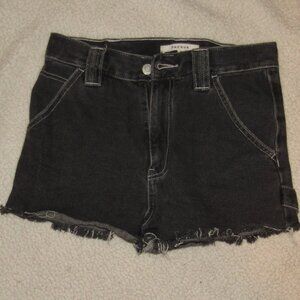 PacSun Size 27 Black Denim Shorts, 4 Pockets, Zippered Fly